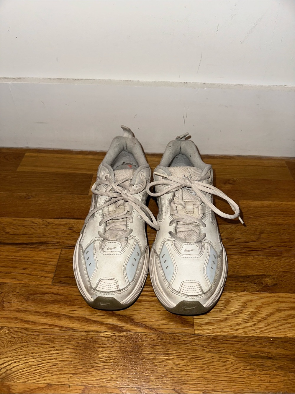 Nike Women's Off-White and Light Gray Chunky Sneakers
